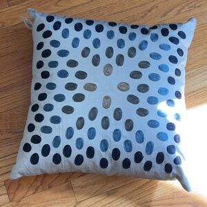 Elegant Blue and Gray Accent Pillow